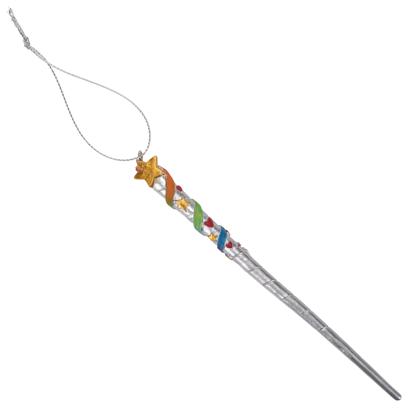 Cottage Garden Remembrance Rainbow 6.25 inch Resin Collectible Witch Wizard Magic Wand Ornament