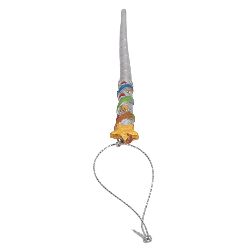 Cottage Garden Remembrance Rainbow 6.25 inch Resin Collectible Witch Wizard Magic Wand Ornament