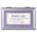 Cottage Garden February Faithfulness Wisdom Hope Brushed Silvertone Jewelry Music Box Plays You Light Up My Life