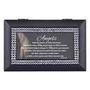 Cottage Garden Angels Hold Hands Matte Black Jewelry Music Box Plays Amazing Grace