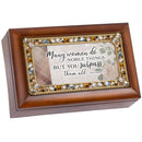 Noble Things Jeweled Woodgrain Music Box Plays Amazing Grace