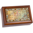 Bless You Jeweled Woodgrain Music Box Plays How Great Thou Art