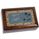 Rejoice In Him Jeweled Amber Music Box Plays Friend In Jesus
