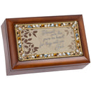 Blessed Jeweled Woodgrain Music Box Plays His Eye Is On The Sparrow