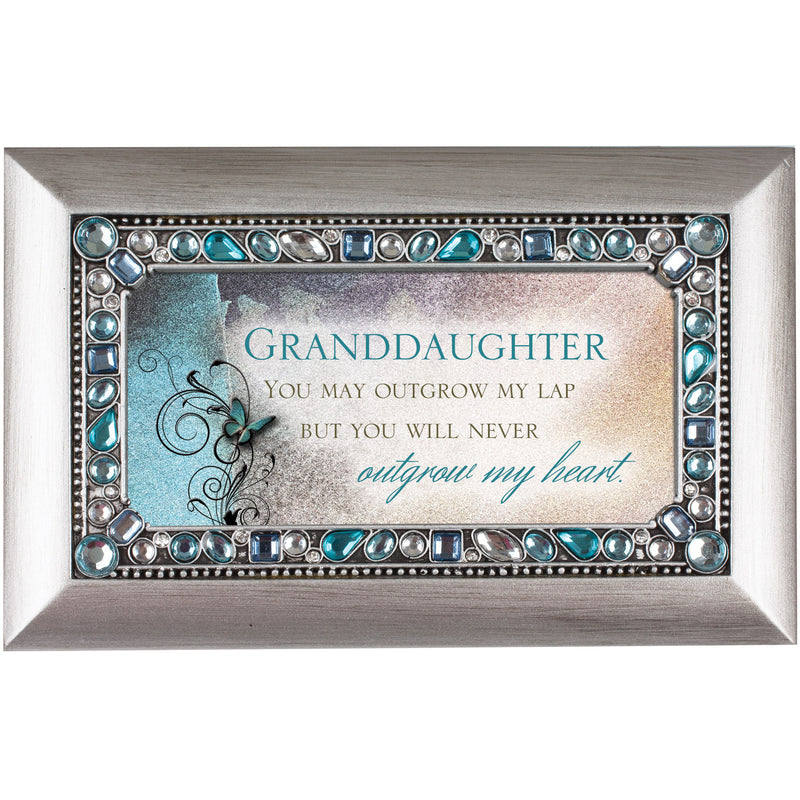 Granddaughter Jeweled Silver Music Box Plays You Are My Sunshine