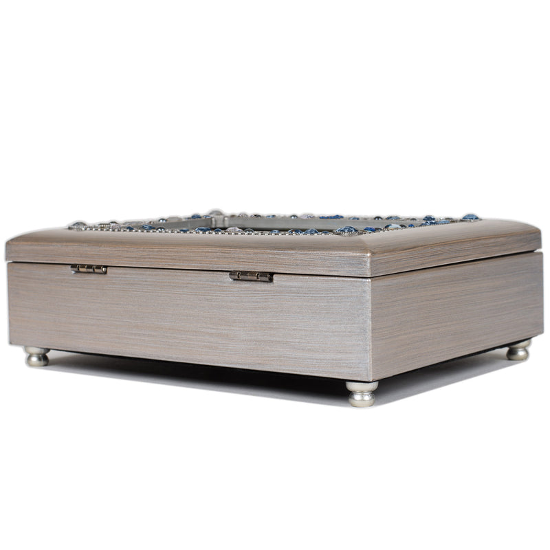 Granddaughter Jeweled Silver Music Box Plays You Are My Sunshine