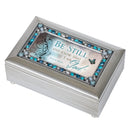 Cottage Garden Be Still Know That I Am God Brushed Silvertone Jewelry Music Box Plays How Great Thou Art