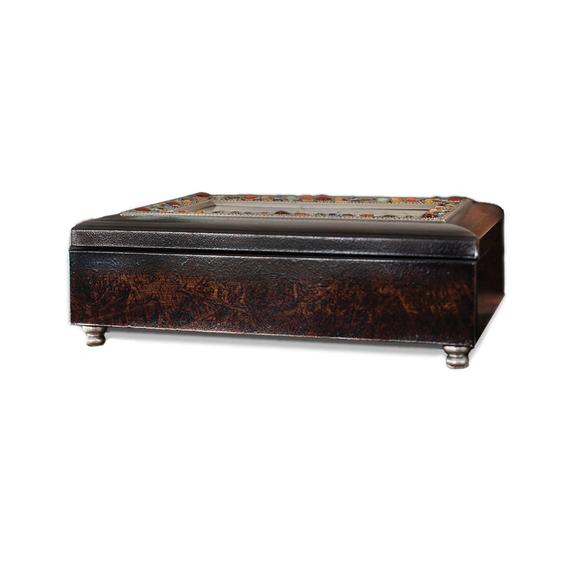 Cottage Garden No Better Friend Sister Amber Earth Tone Jewelry Music Box Plays Amazing Grace