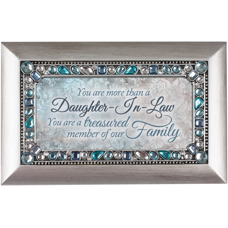 Daughter In Law Jeweled Silver Music Box Plays Wind Beneath My Wings