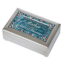 Cottage Garden Having You as My Mother Greatest Brushed Silvertone Jewelry Music Box Plays Amazing Grace