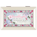 Cottage Garden Granddaughter You are Sunshine Matte Ivory Jewelry Music Box Plays You Light Up My Life