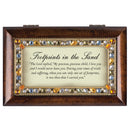 Cottage Garden Footprints in The Sand Will Never Leave Woodgrain Jewelry Music Box Plays On Eagles Wings