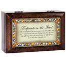 Cottage Garden Footprints in The Sand Will Never Leave Woodgrain Jewelry Music Box Plays On Eagles Wings