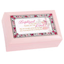 Baptized In The Name Jeweled Blush Pink Music Box Plays Jesus Loves Me