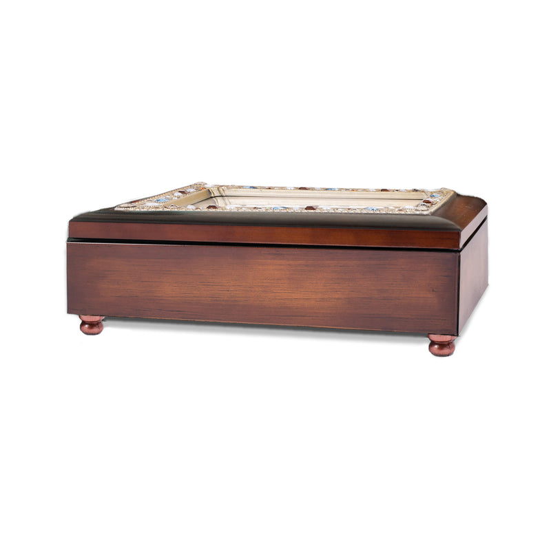 Amazing Friend Jeweled Woodgrain Music Box Plays What Friends Are For