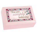 Simply Amazing Jeweled Pink Music Box Plays You Light Up My Life