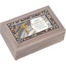 First Communion Jeweled Brushed Pewter Music Box Plays Friend In Jesus