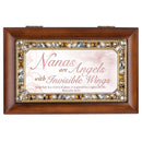 Cottage Garden Nanas are Angels Jeweled Woodgrain Jewelry Music Box - Plays Tune Amazing Grace