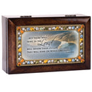 Cottage Garden Those Who Hope Lord Will Soar Amber Earth Tone Jewelry Music Box Plays On Eagle's Wings