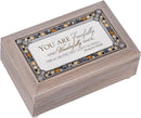 Cottage Garden Fearfully and Wonderfully Made Brushed Pewter Jewelry Music Box Plays How Great Thou Art