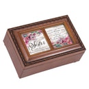 Sister Gift Heart Woodgrain Music Box Plays Wind Beneath My Wings