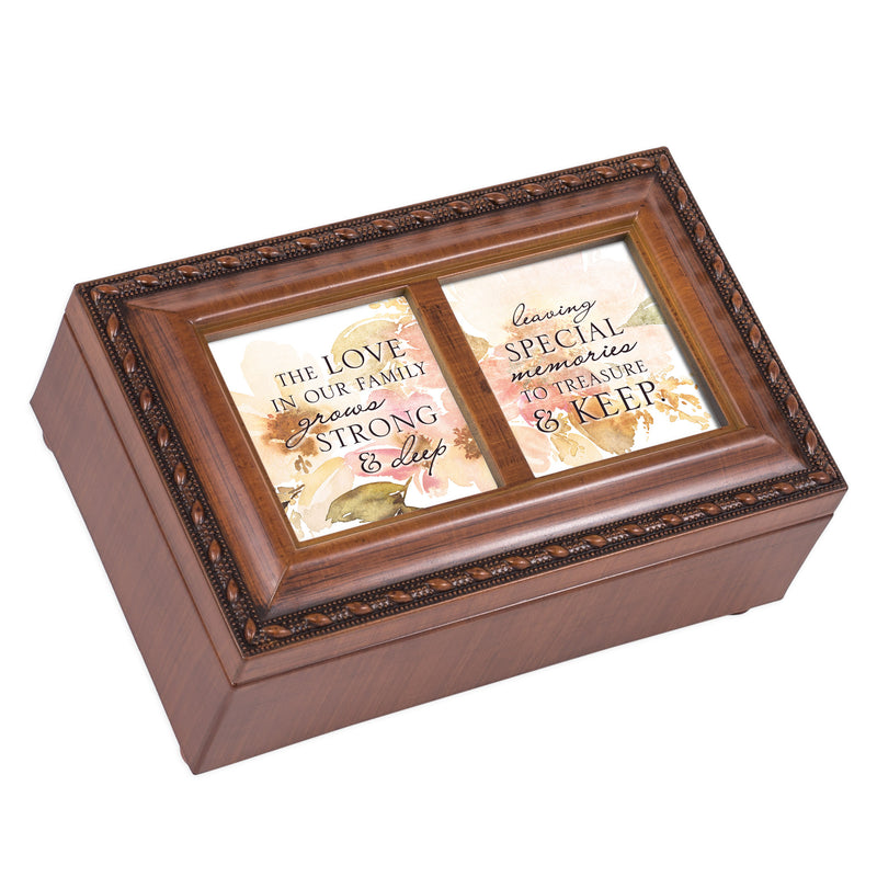 Love In Our Family Woodgrain Music Box Plays You Light Up My Life