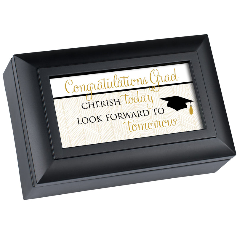 Congratulations Grad Black Music Box Plays Pomp And Circumstance