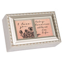 I Love You Today Champagne Silver Music Box Plays You Light Up My LIfe