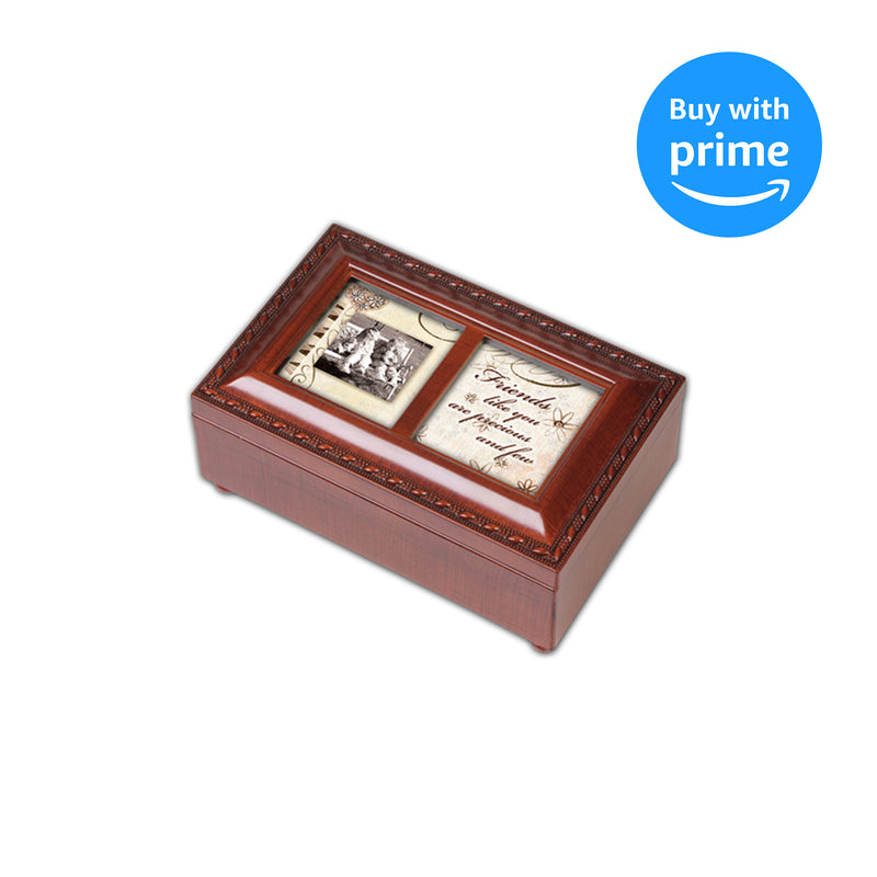 Cottage Garden Precious Friends Petite Woodgrain Music Box Plays Friends are for