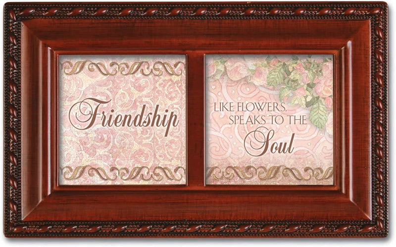 Cottage Garden Friendship Petite Woodgrain Music Box Plays Friends are for