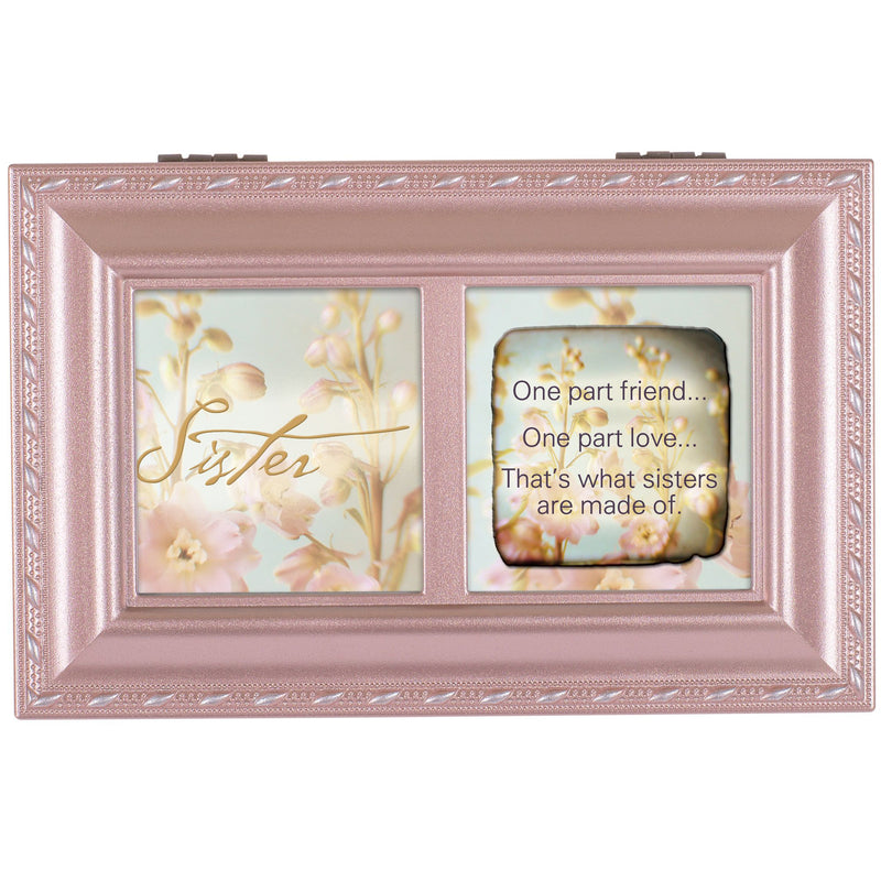 Cottage Garden Sister Petite Woodgrain Music Box Plays Friends are for