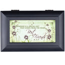 Cottage Garden Best Friends Friendship Matte Black Jewelry Music Box Plays Wonderful World