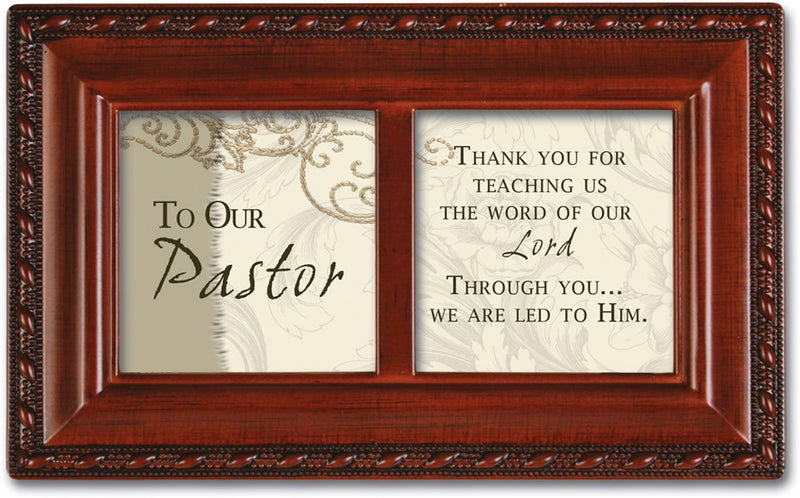 To Our Pastor Thank You Woodgrain Music Box Plays How Great Thou Art