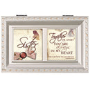 Cottage Garden Sister Champagne Silver Inspirational Petite Music Box Plays Amazing Grace