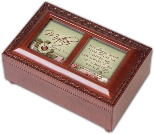 Cottage Garden Mother Inspirational Woodgrain Petite Music Box Plays Ave Maria