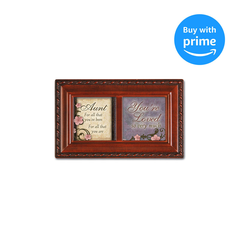 Cottage Garden Aunt Youre Loved So Very Much Woodgrain Petite Music Box Plays How Great Thou Art