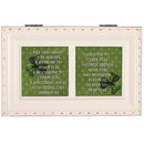 Cottage Garden May God Grant You Always Woodgrain Rope Trim Jewelry Music Box Plays Irish Lullaby