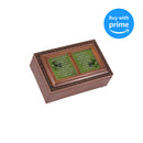 Cottage Garden May God Grant You Always Woodgrain Rope Trim Jewelry Music Box Plays Irish Lullaby