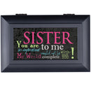 Cottage Garden Sister Matte Black Petite Music Box/Jewelry Box Plays Amazing Grace