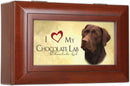 Cottage Garden Love My Chocolate Lab Rich Woodgrain Finish Petite Jewelry Music Box - Plays Song Wonderful World