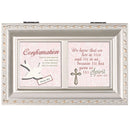 Confirmation Scripture Brushed Silver Music Box Plays Amazing Grace