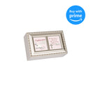 Confirmation We Live in Him Brushed Silvertone Jewelry Music Box Plays Amazing Grace