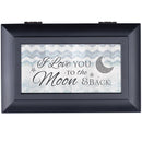 Cottage Garden Love You to The Moon and Back Matte Black Jewelry Music Box Plays Wonderful World