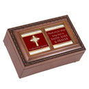 Confirmation Sponsor Faith Love Prayer Wood Finish Small Jewelry Music Box Plays How Great Thou Art