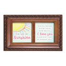 Cottage Garden Never Know How Much Love You Woodgrain Rope Trim Jewelry Music Box Plays You are My Sunshine