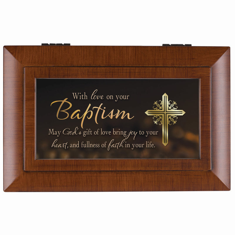 Love On Your Baptism Woodgrain Music Box Plays Amazing Grace