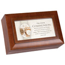 On Your Communion Scripture Woodgrain Music Box Plays Amazing Grace