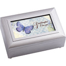 Granddaughter I Love You Silver Music Box Plays Amazing Grace