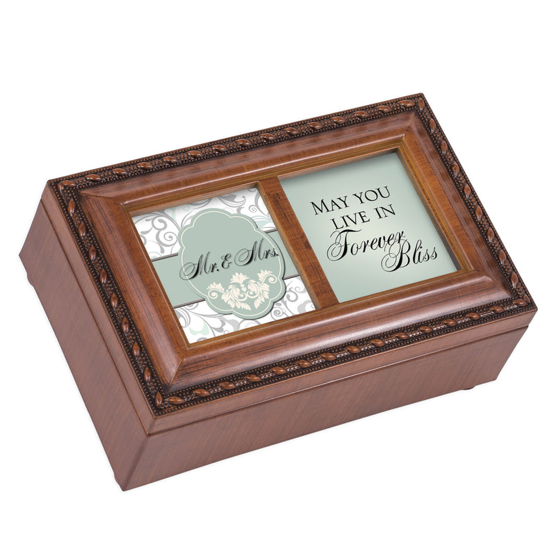 Mr. and Mrs Live In Forever Woodgrain Music Box Plays Canon In D