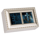 Confirmed Champagne Silver Music Box Plays How Great Thou Art